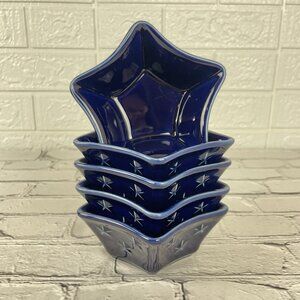 Longaberger Pottery Proudly American Mini Star Shaped Bowl Vintage Set of 5